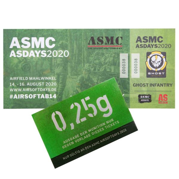 ASMC Airsoft Days Spielerticket Ghost Infantry + 0.25g Bio BBs