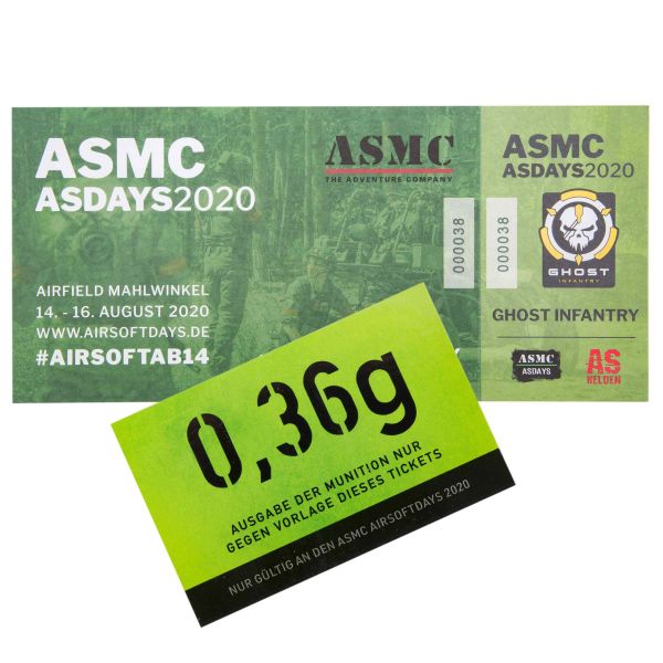 ASMC Airsoft Days Spielerticket Ghost Infantry + 0.36g Bio BBs