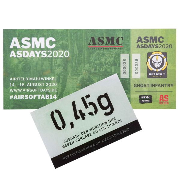 ASMC Airsoft Days Spielerticket Ghost Infantry + 0.45g Bio BBs