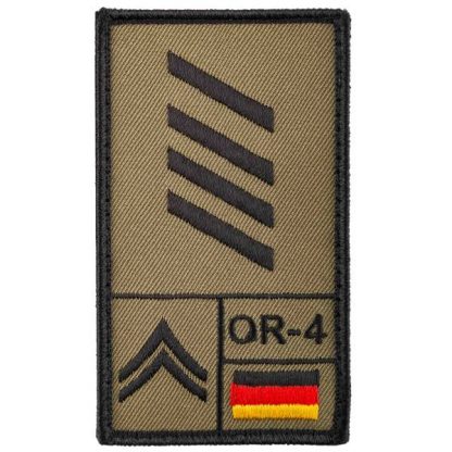 Café Viereck Rank Patch Stabsgefreiter rechte Seite oliv