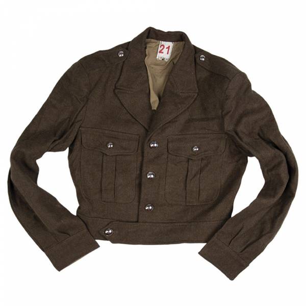 FranzÃ¶sische Jacke IKE Wolltuch oliv gebraucht (GrÃ¶ÃŸe 21)