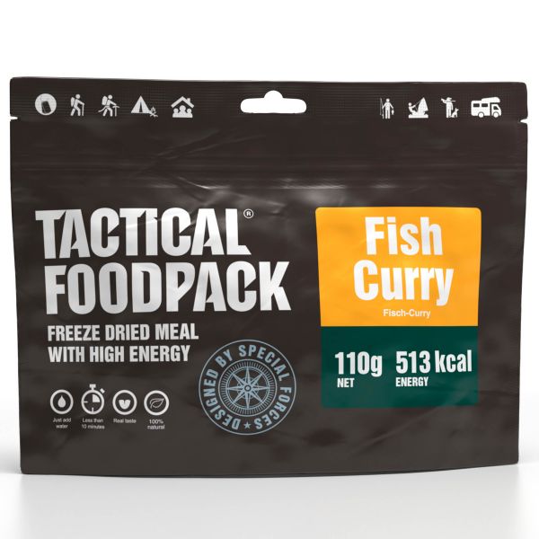 Tactical Foodpack Outdoor Nahrung Fischcurry und Reis