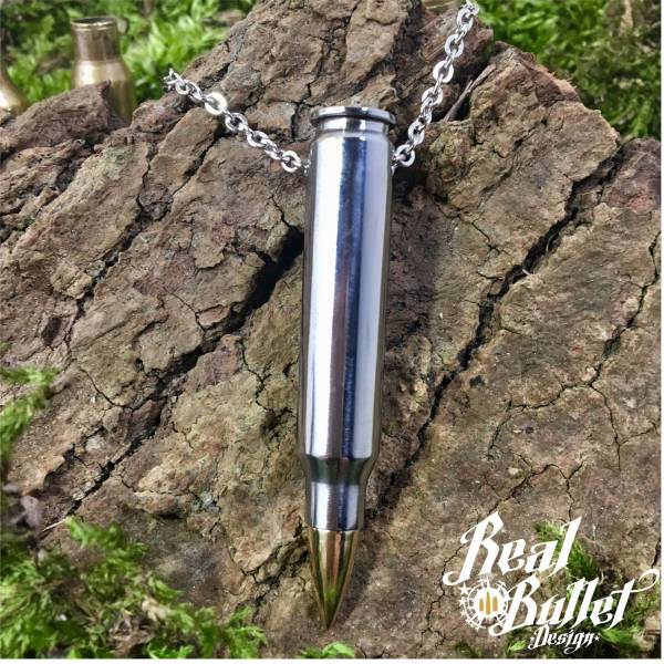 Real Bullet Design Halskette Single Bullet 5.56 NATO Silver