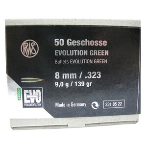 Geschosse .323 9,0g/139grs. Evo Green