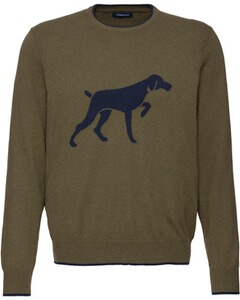Rundhals-Pullover mit Hundemotiv