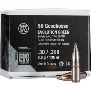 Geschosse .308 8,8g/136grs. EVO GREEN