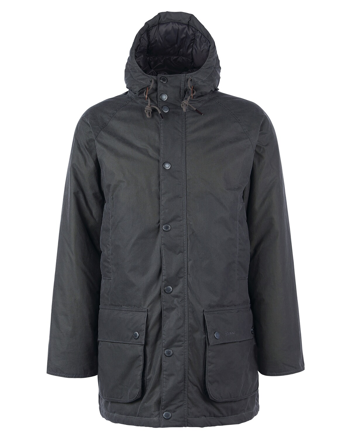 Barbour Wachsjacke Hooded Beaufort Grey/Black Slate (Größe: L)