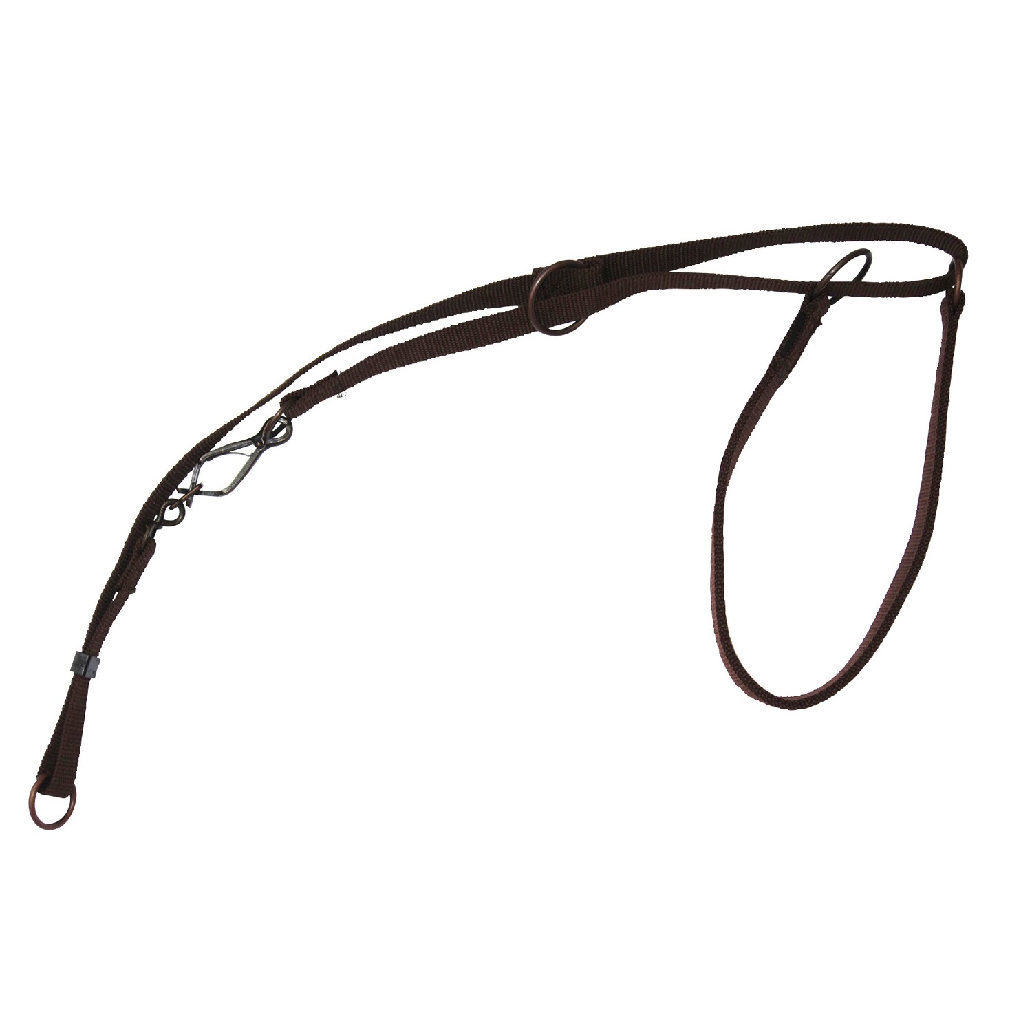 Heim Ablaufleine – mit normaler Halsung Gurtband – 45 cm braun, Breite 20 mm