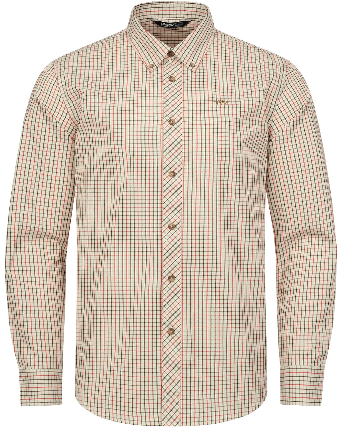 Blaser Outfits Hemd Tristan Beige/Rot kariert (Größe: M)