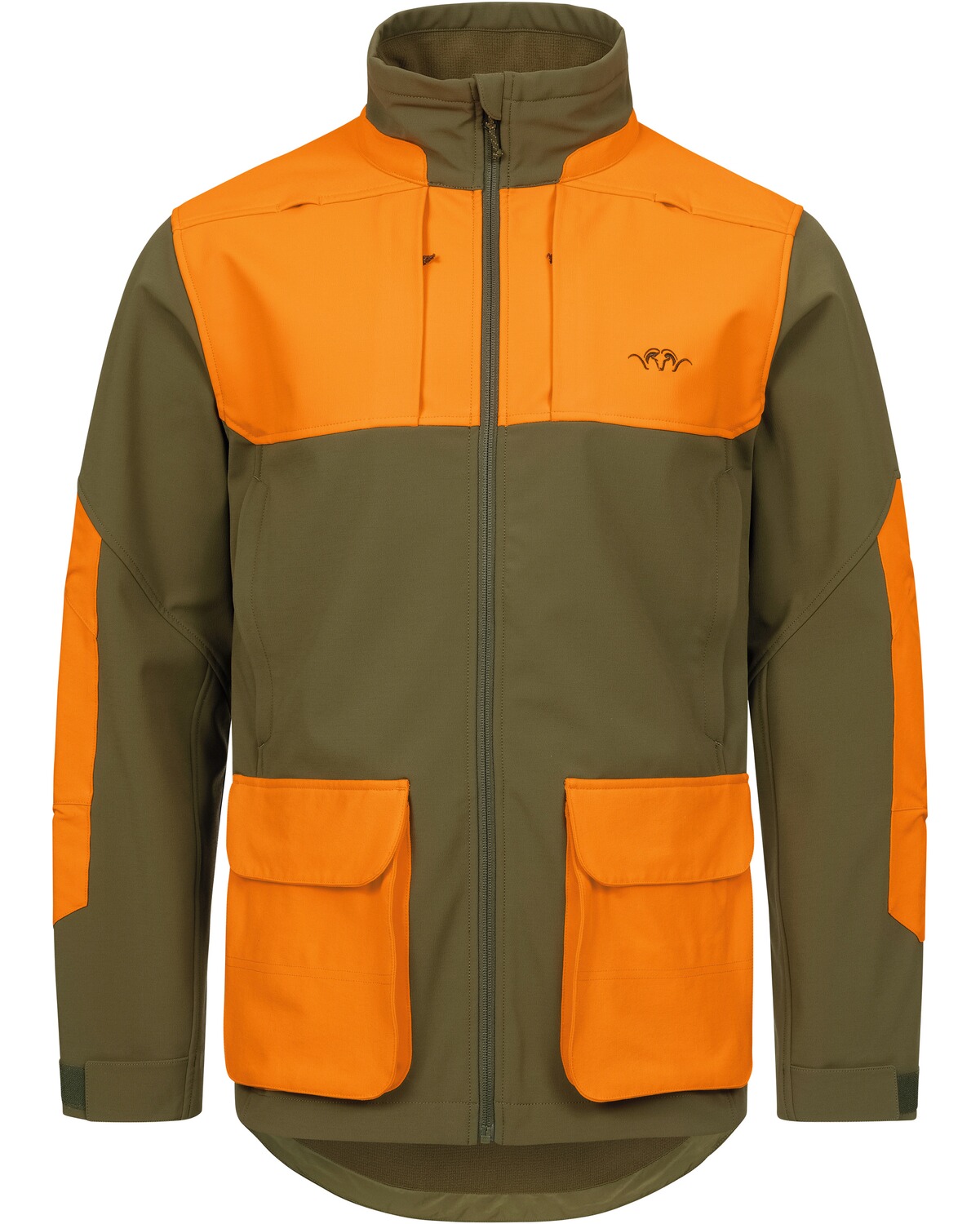 Blaser Outfits Softshelljacke Tackle Dunkeloliv/Blaze orange (Größe: 3XL)