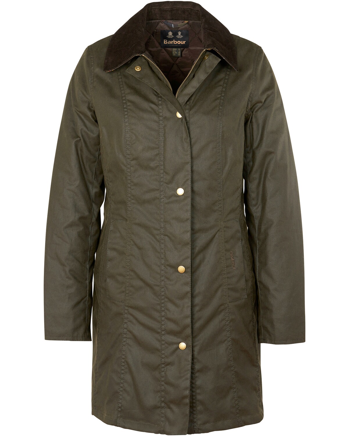 Barbour Wachsmantel Belsay Oliv/Classic (Größe: 10)