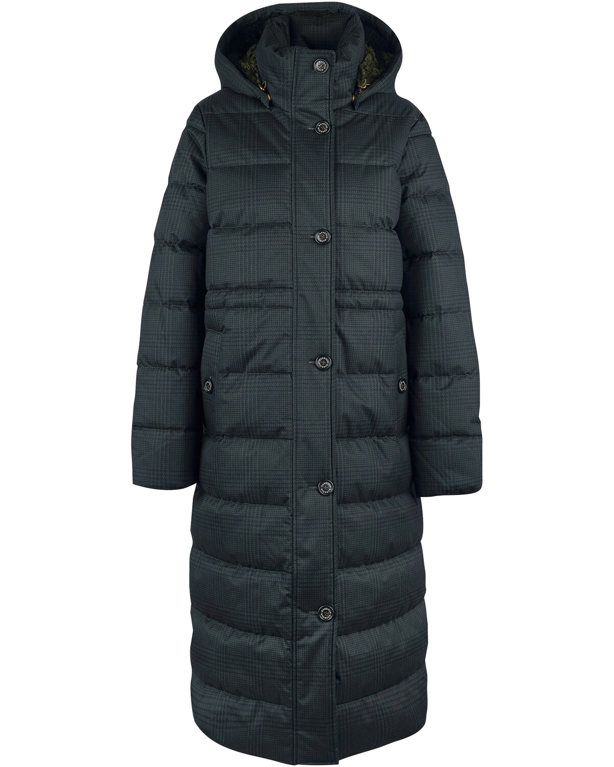 Barbour Steppmantel Herring Quilt Olive Prince of Wales Check (Größe: 18)