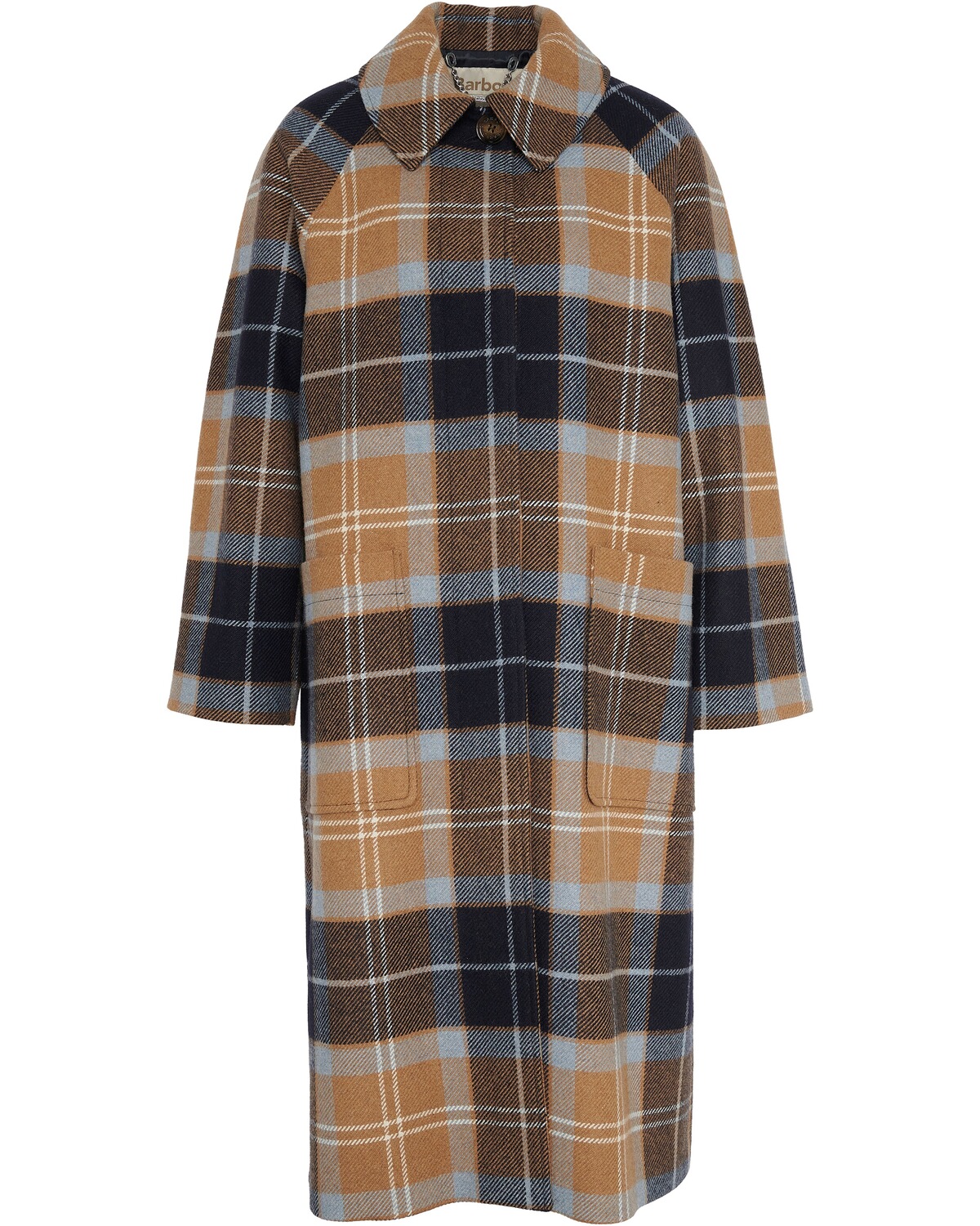 Barbour Wollmantel Kira Sky Dress Tartan/Dark Navy (Größe: L)