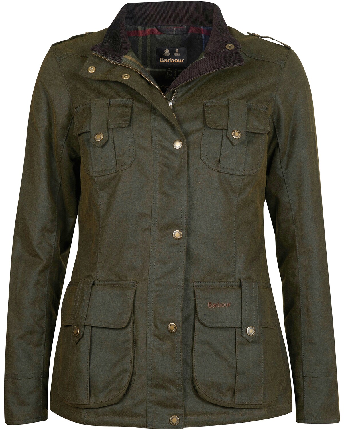 Barbour Wachsjacke Winter Defence Oliv (Größe: 16)