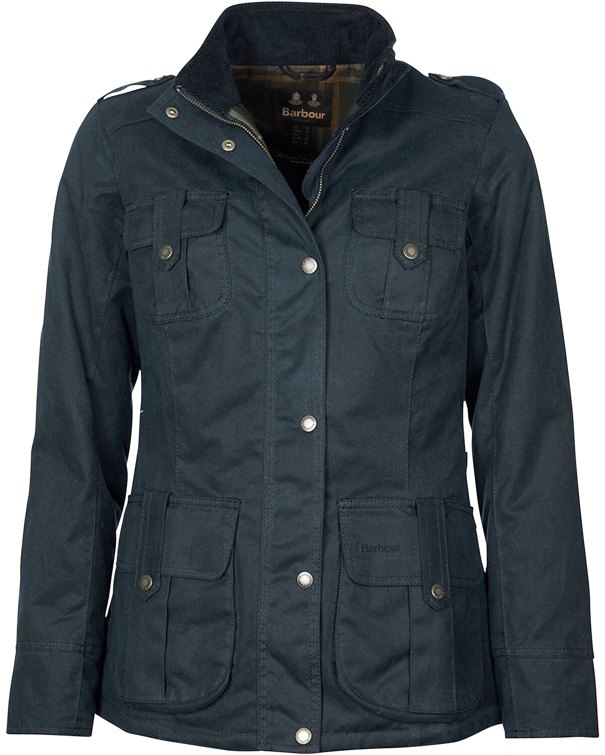 Barbour Wachsjacke Winter Defence Navy (Größe: 10)