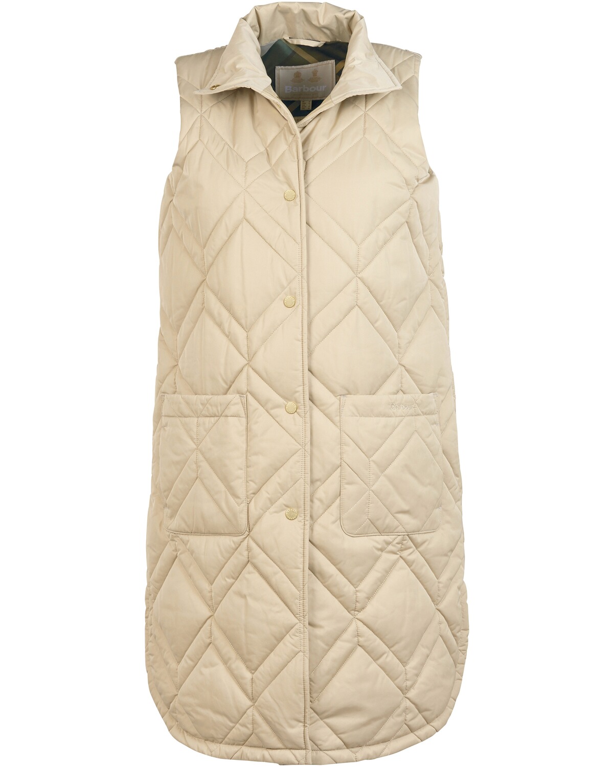 Barbour Steppweste Dio It fawn/Ancient Fern Tartan (Größe: 14)