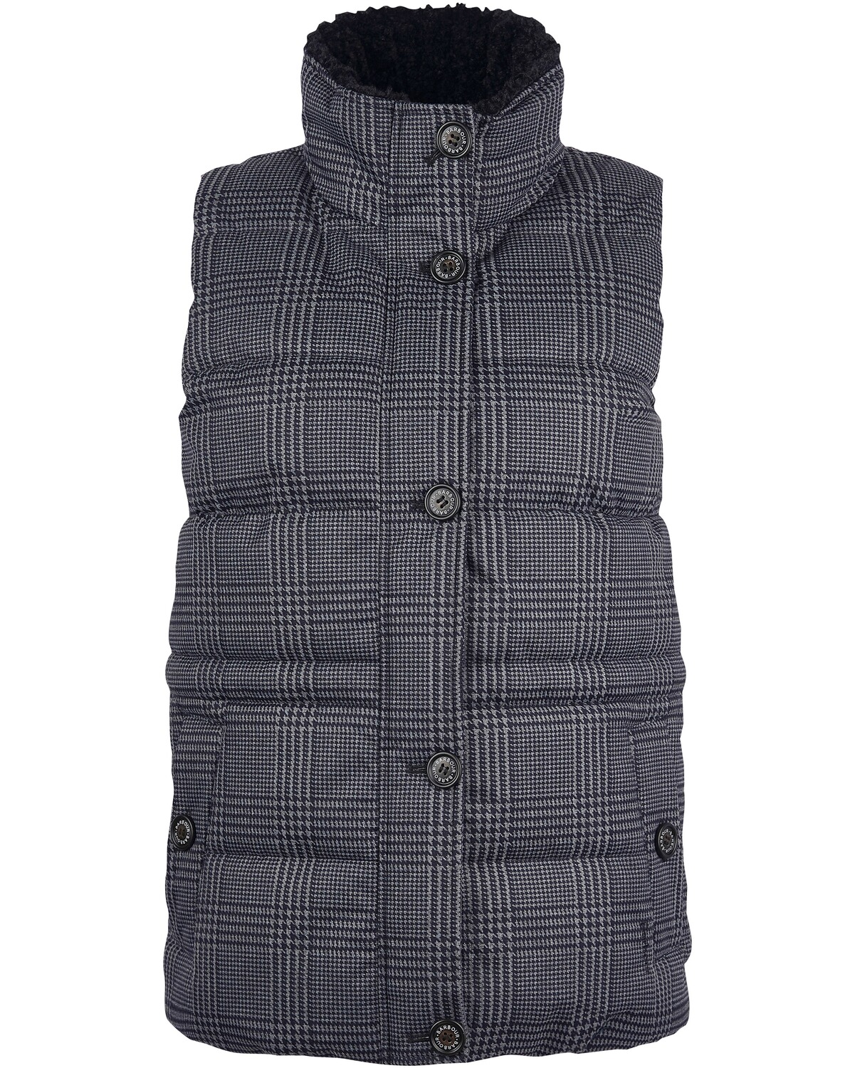 Barbour Steppweste Herring Gilet Grey Prince of Wales Check (Größe: 8)