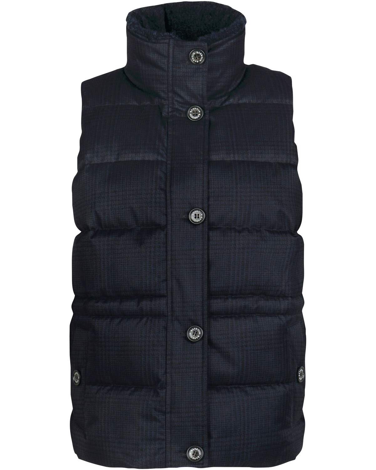 Barbour Steppweste Herring Gilet Dark Navy Prince of Wales Check (Größe: 10)