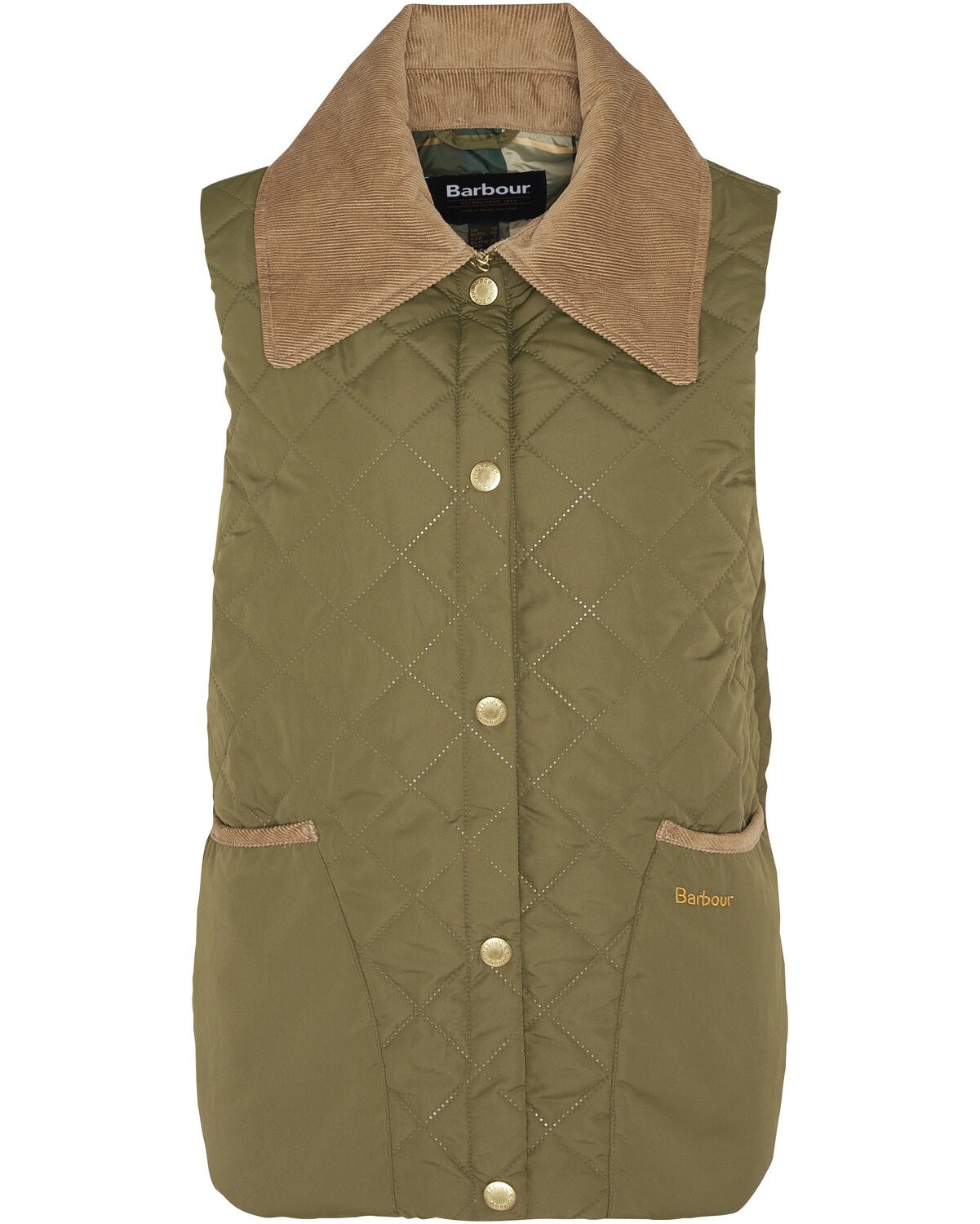 Barbour Steppweste Modern Liddesdale Army Green (Größe: 20)