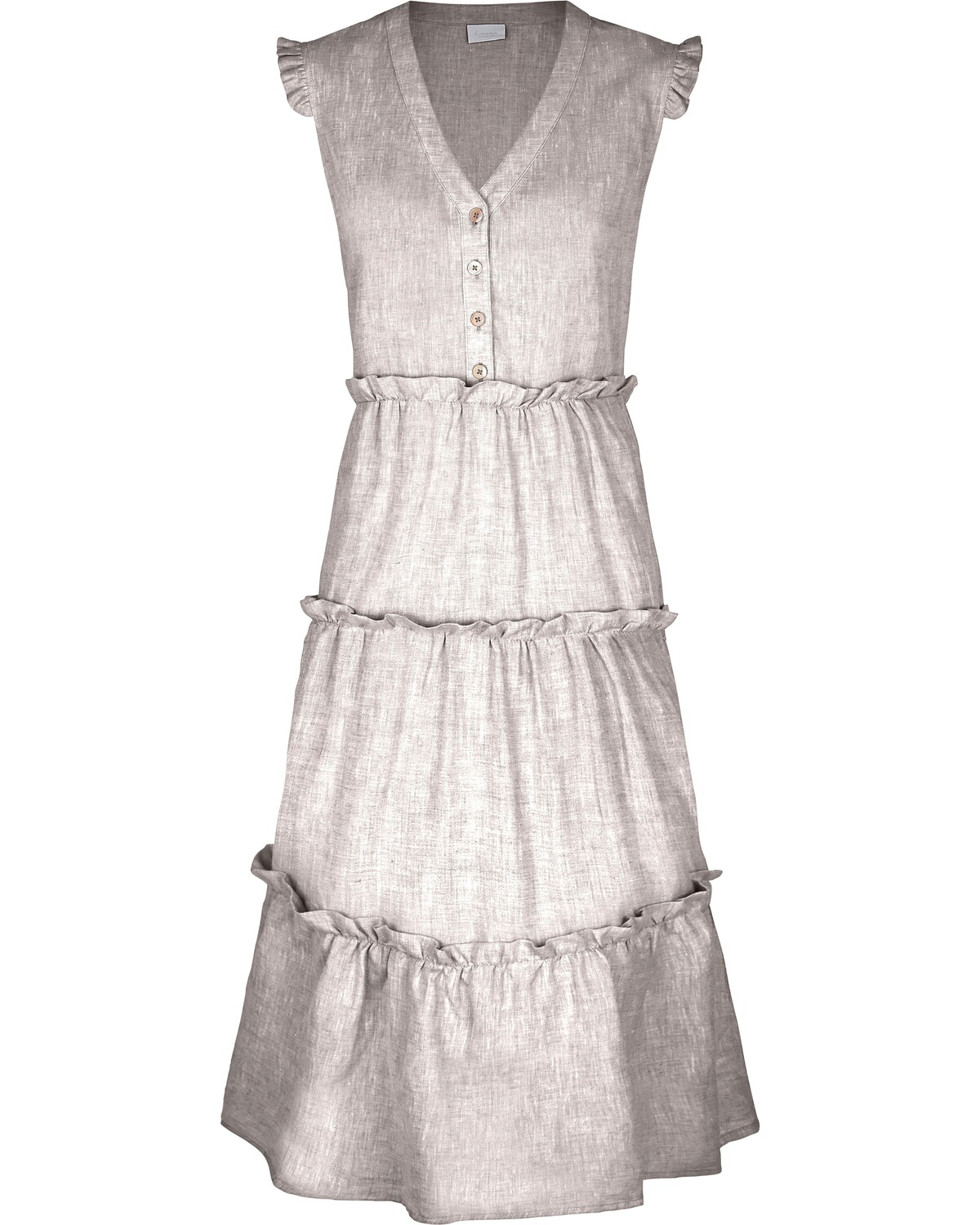 FELICITAS Maxi-Leinenkleid Klea Beige (Größe: 34)