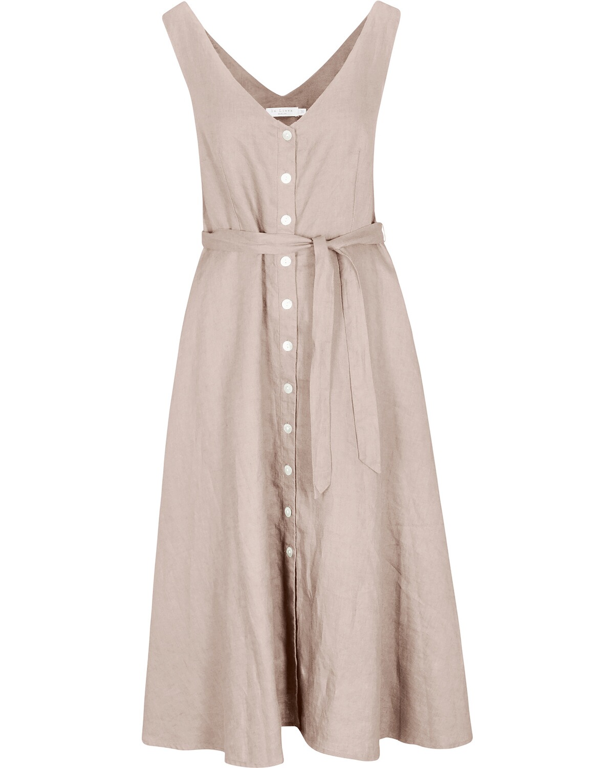 In Linea Ärmeloses Leinenkleid Desert (Größe: 38)