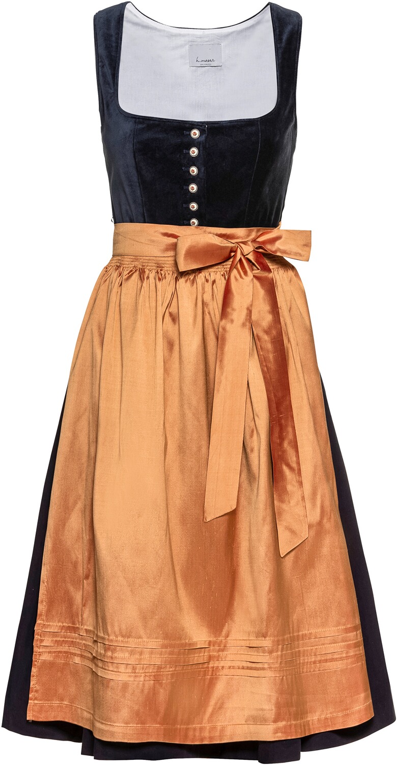 FELICITAS Midi-Dirndl Dorothea Ida Marine/Cognac (Größe: 34)