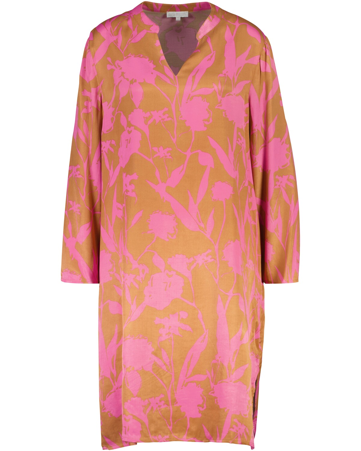 Better Rich Midikleid mit Allover-Blumenmuster Caramel (Größe: S)