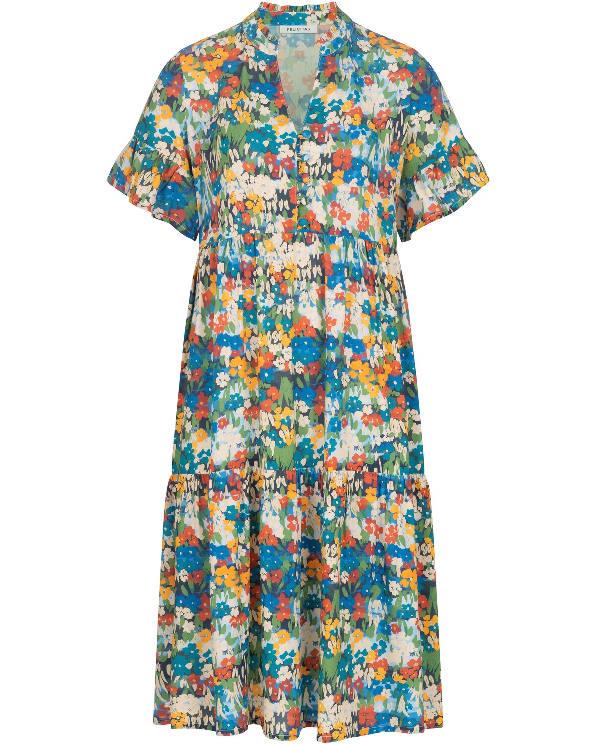 FELICITAS Midikleid Kamelia Blau (Größe: 34)