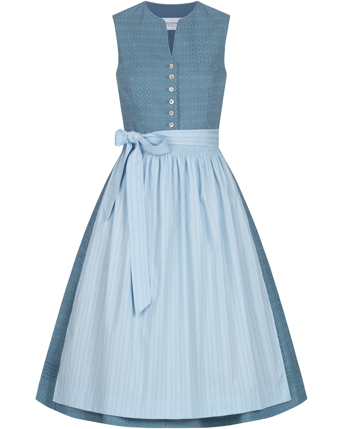 FELICITAS Midi-Dirndl Dorle Rauchblau (Größe: 36)
