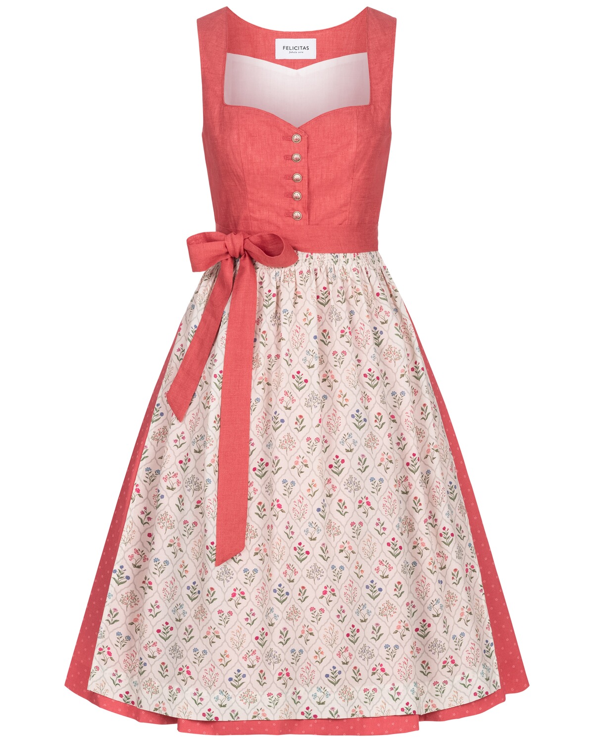 FELICITAS Dirndl Dörthe Rot/Rosa (Größe: 34)