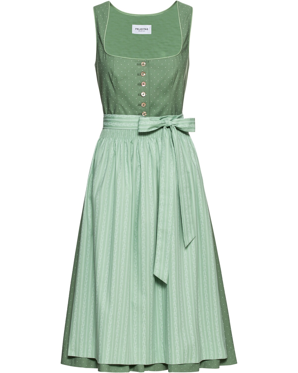 FELICITAS Midi-Dirndl Dorothea Wiese/Agave (Größe: 34)
