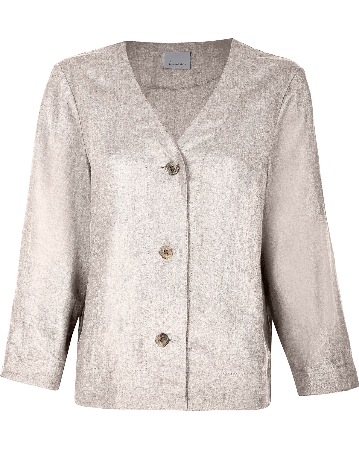 FELICITAS Leinenblusenjacke Jette Beige (Größe: L)
