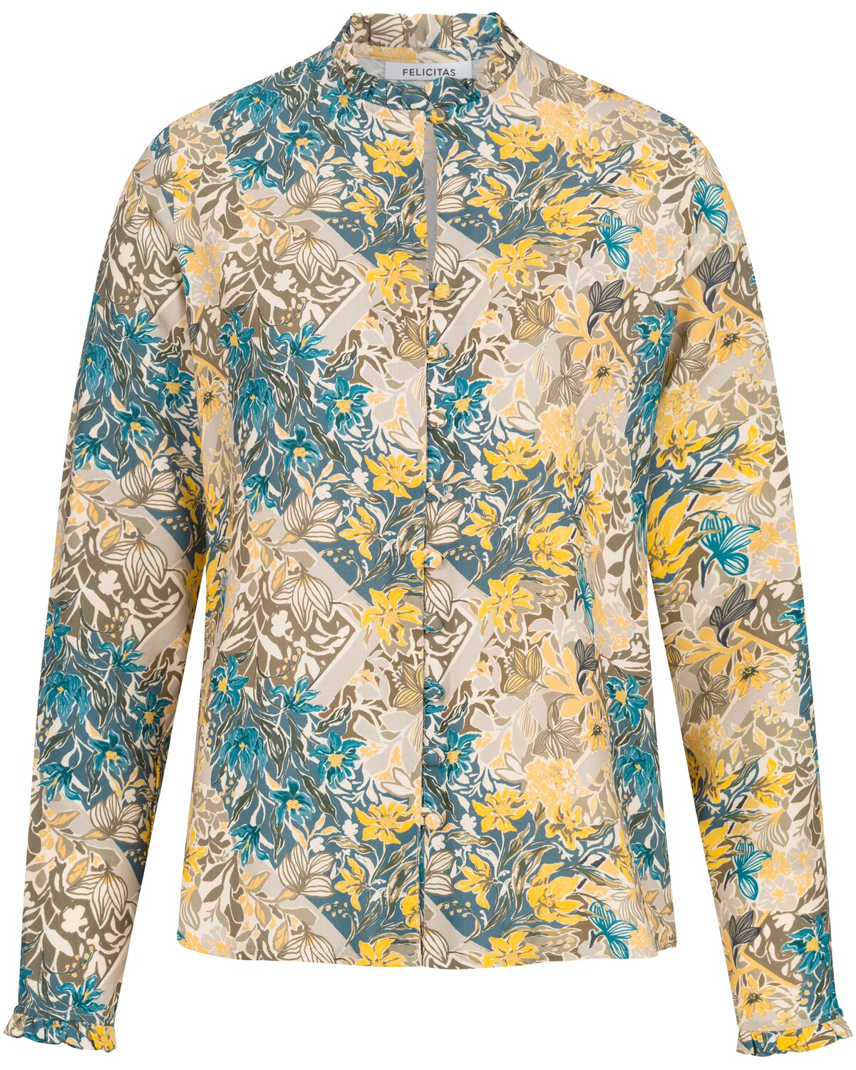 FELICITAS Stehkragenbluse Bella Blau (Größe: 34)