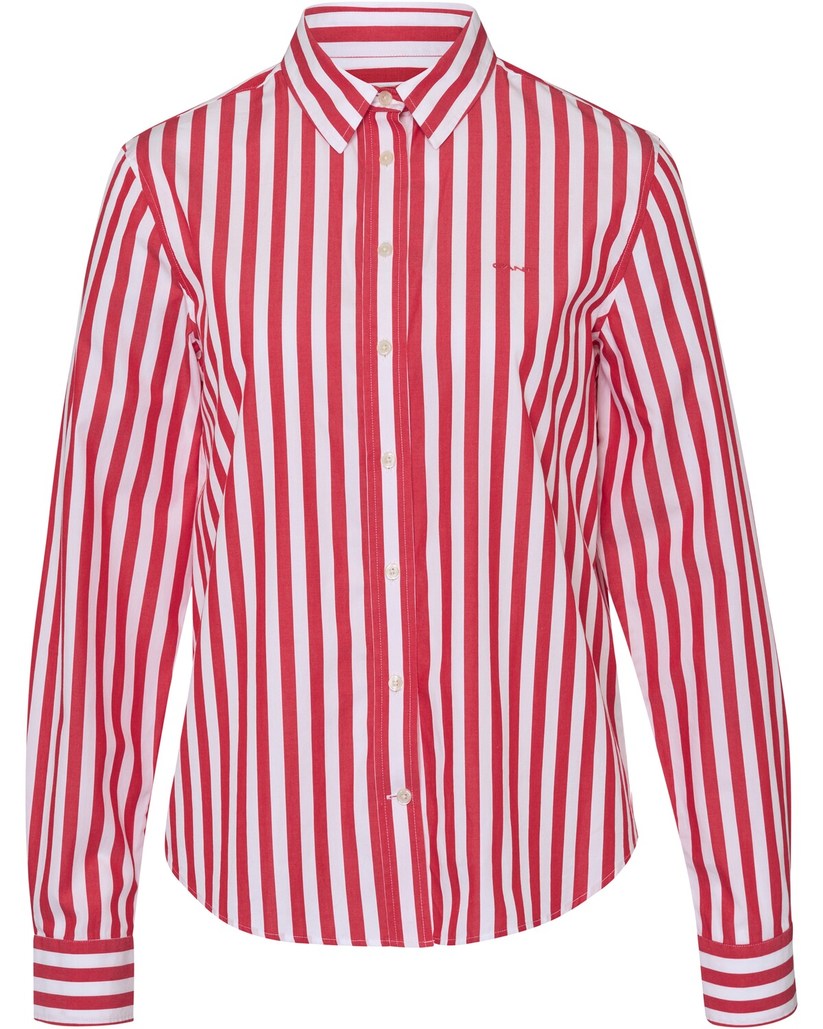 Gant Regular Fit Popeline Bluse mit breiten Streifen Bright Red (Größe: 34)