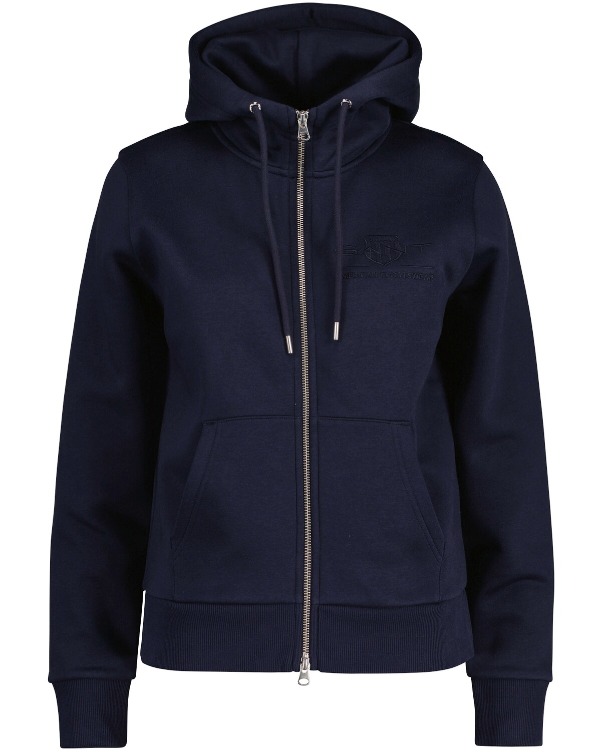 Gant Logo-Sweatjacke Evening Blue (Größe: S)