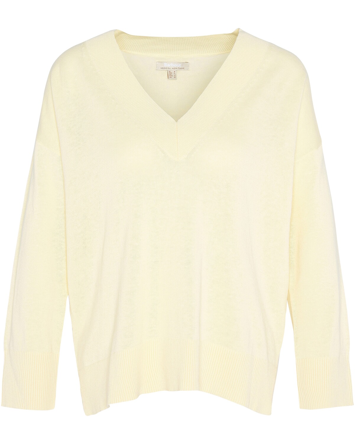 Barbour V-Pullover Annie Lemon Souffle (Größe: 10)