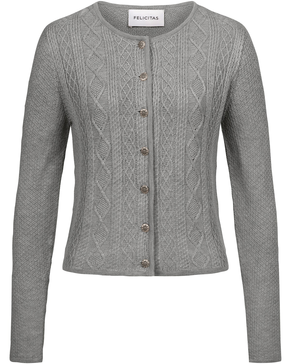 FELICITAS Zopfstrickjacke Clarissa Hellgrau (Größe: L)
