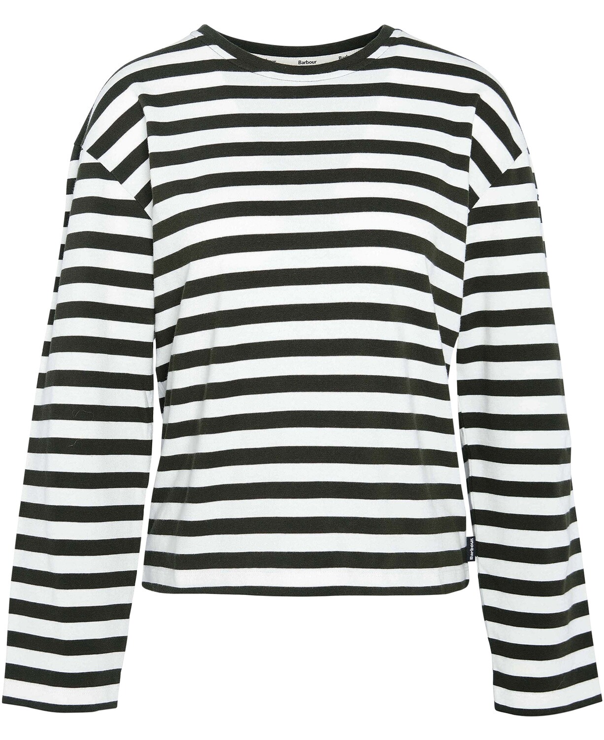 Barbour Streifenshirt Bede Oliv Stripe (Größe: 10)