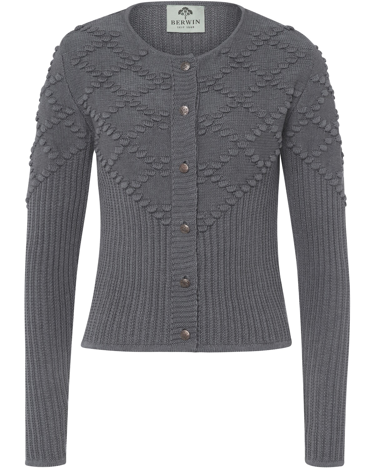 Berwin Trachten-Strickjacke Grau (Größe: 38)