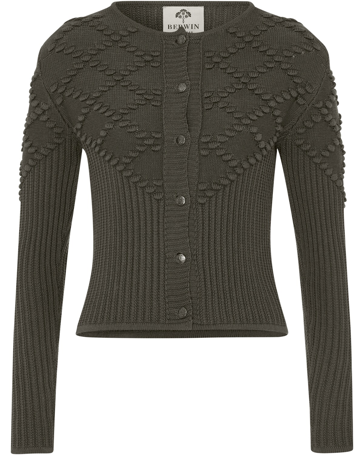 Berwin Trachten-Strickjacke Oliv (Größe: 42)