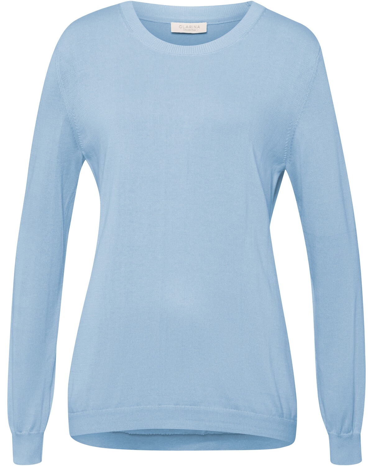 Clarina Rundhals-Pullover Bleu (Größe: 36)