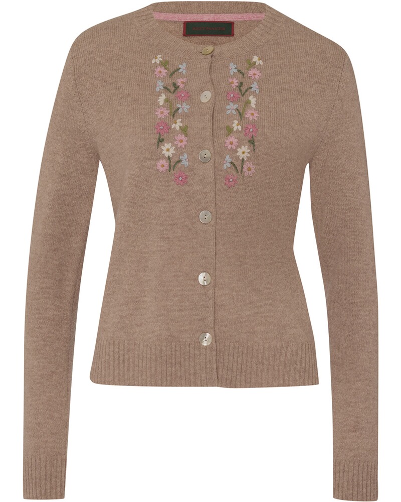 Cardigan mit Blumenstick