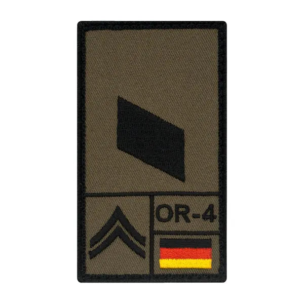 Café Viereck Rank Patch Korporal rechts oliv