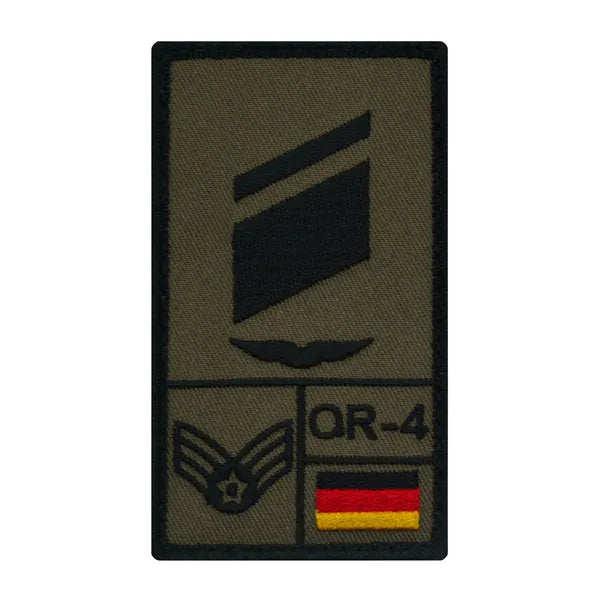 Café Viereck Rank Patch Stabskorporal Luftwaffe links oliv