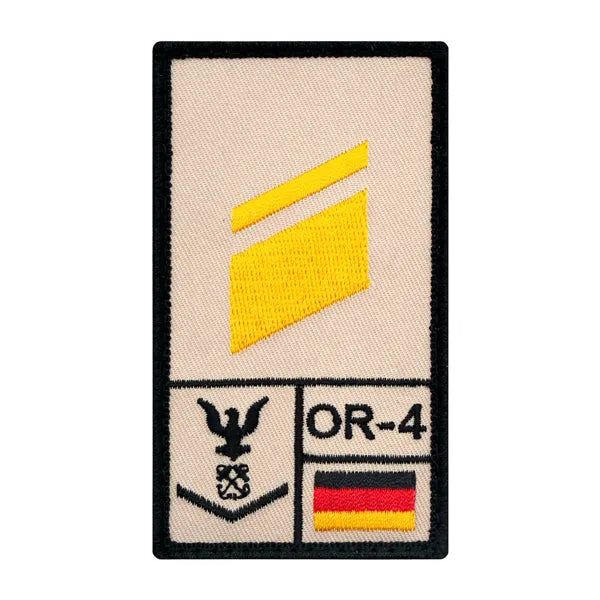 Café Viereck Rank Patch Stabskorporal Marine links sand