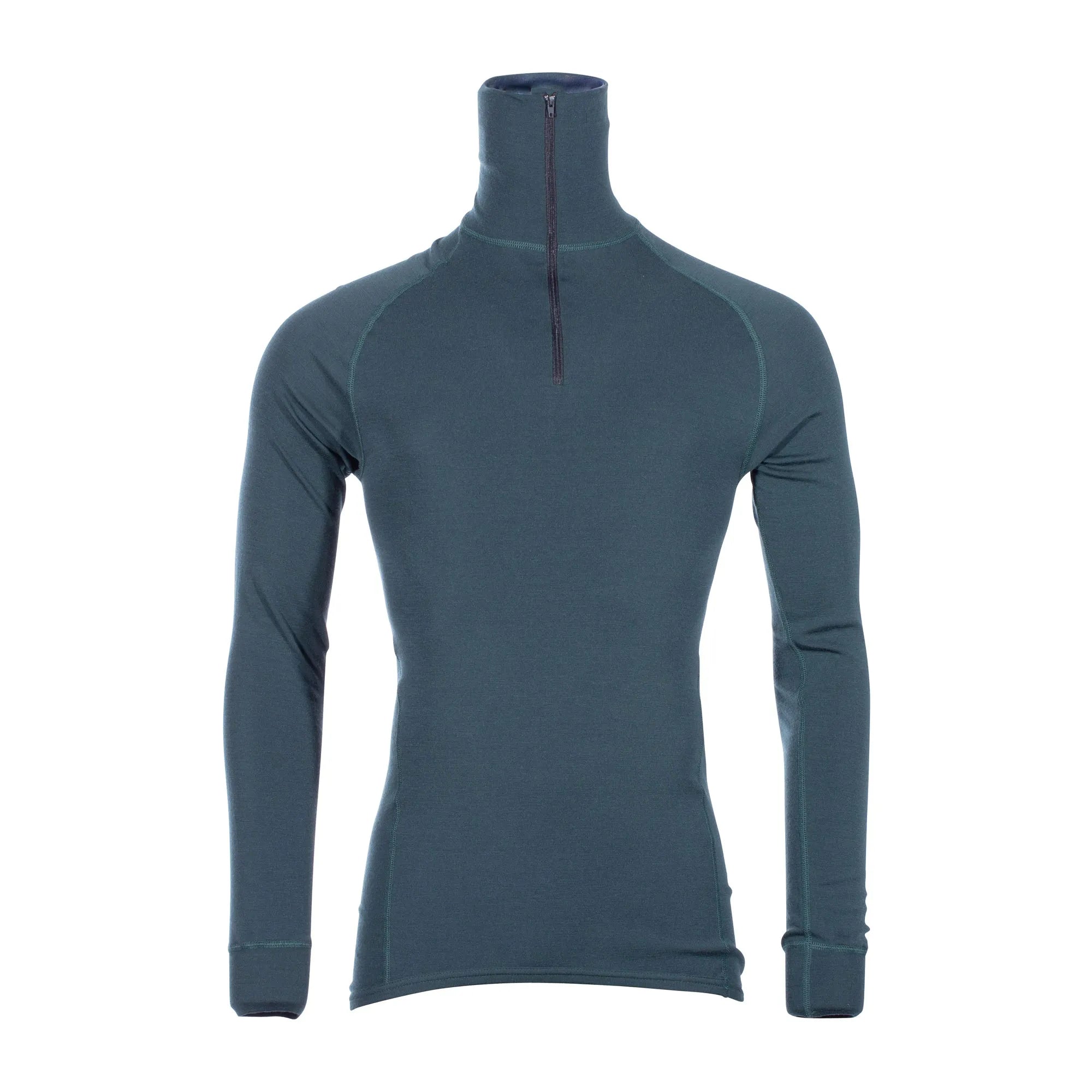 Brynje Shirt Classic Wool Zip Polo grün