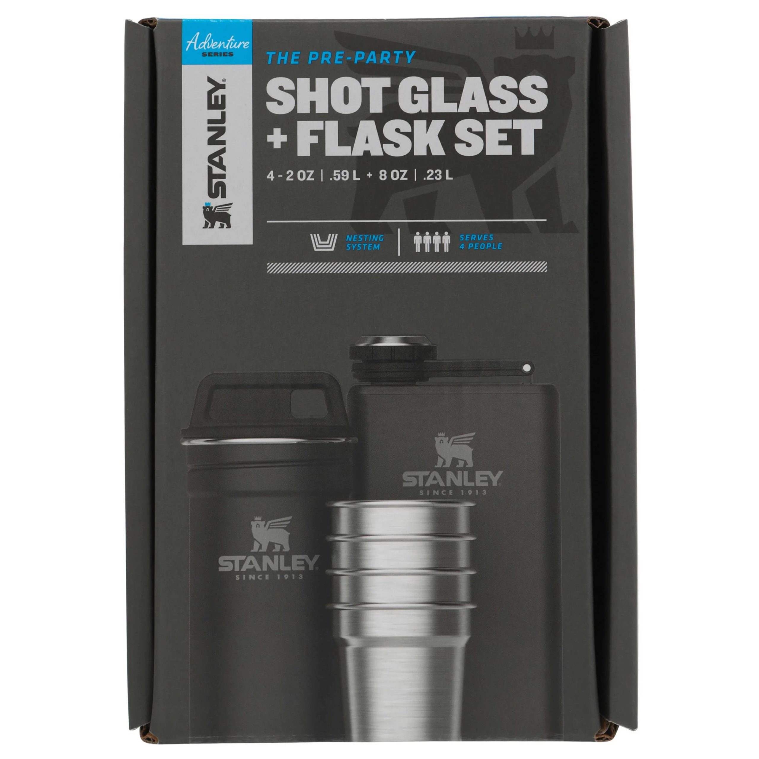 Stanley Flachmann und Schnapsgläser Set 0.236 L schwarz
