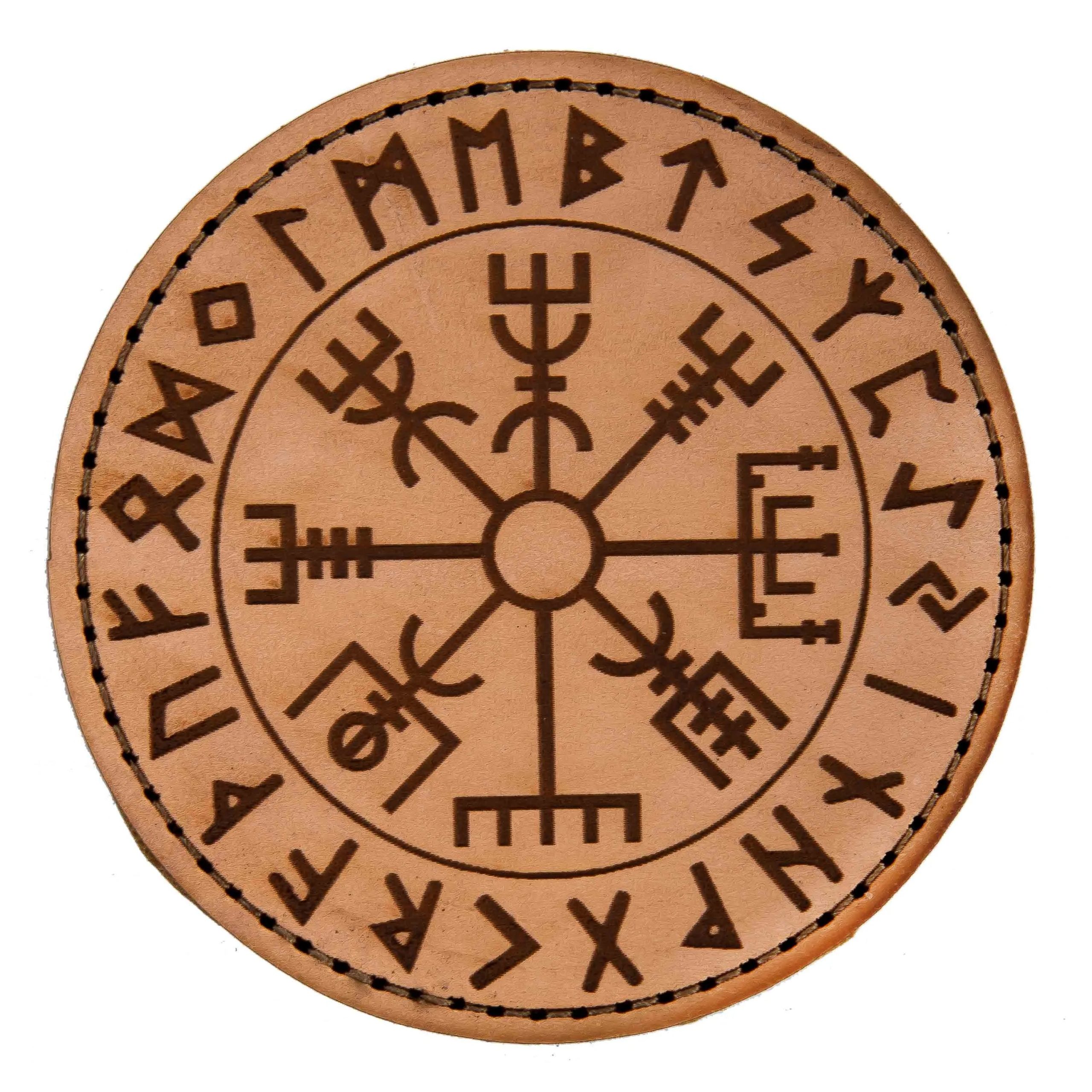 MD-Textil Lederpatch Vegvísir sand
