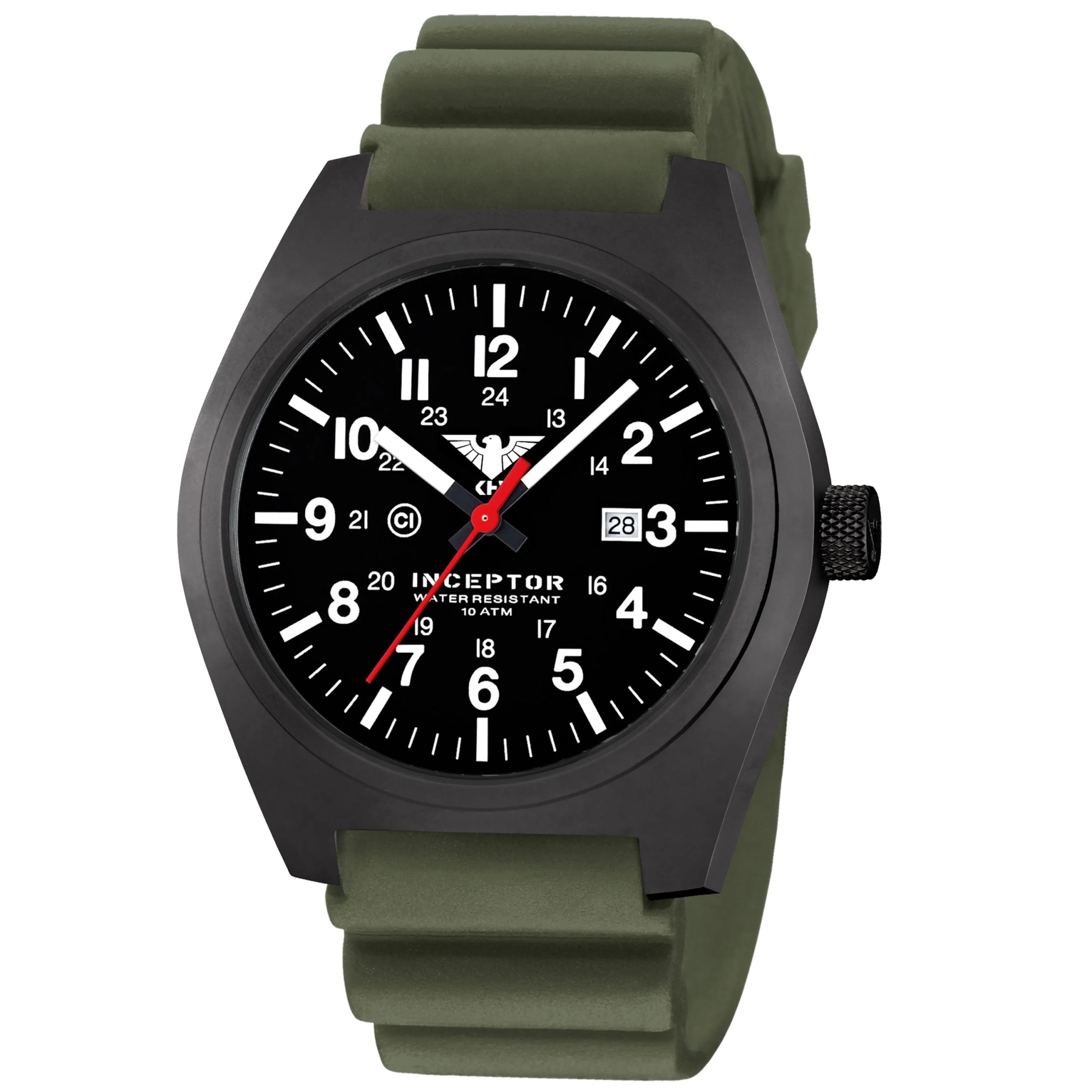 KHS Uhr Inceptor Black Steel Diverband oliv