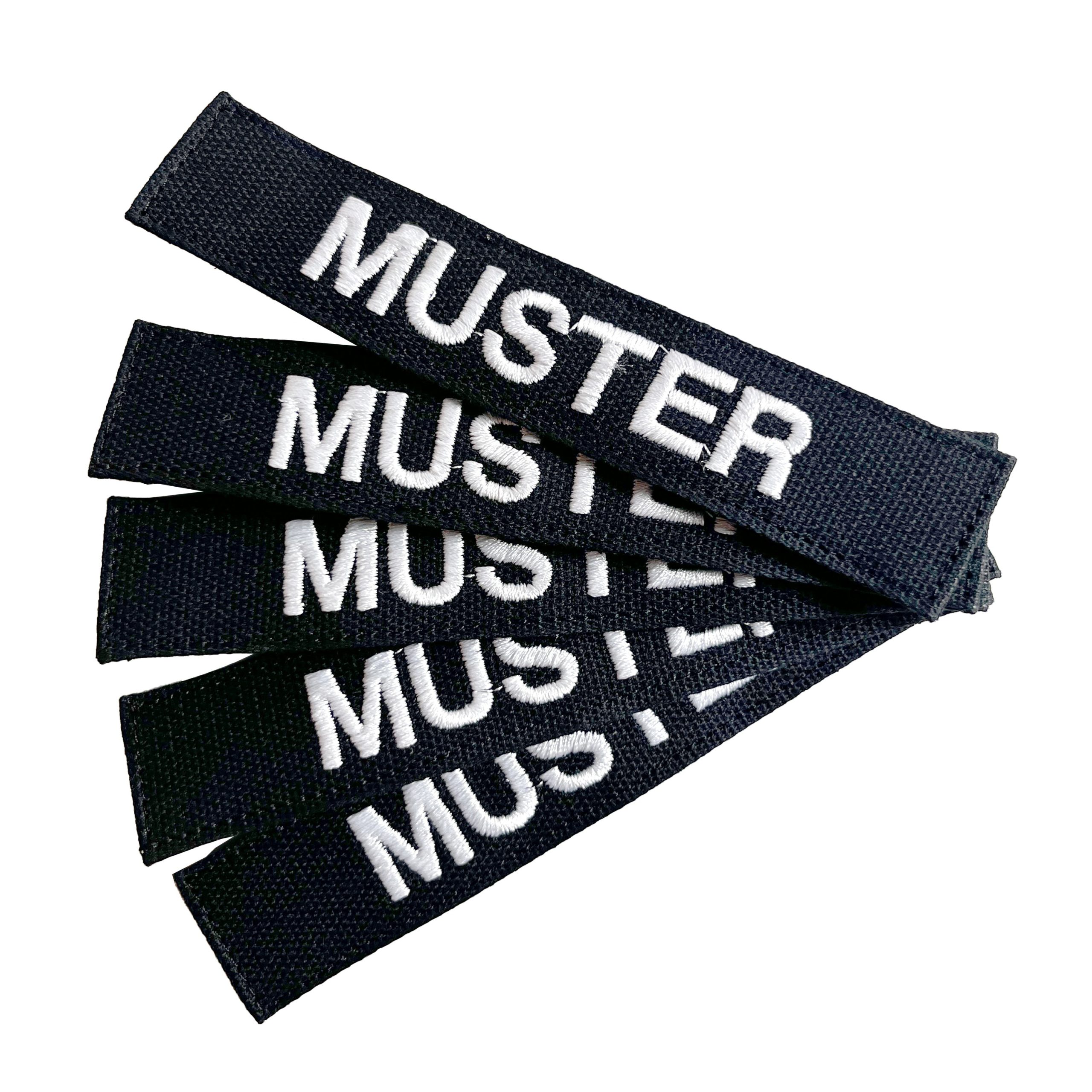 Namensbänder 5er Set schwarz weiß